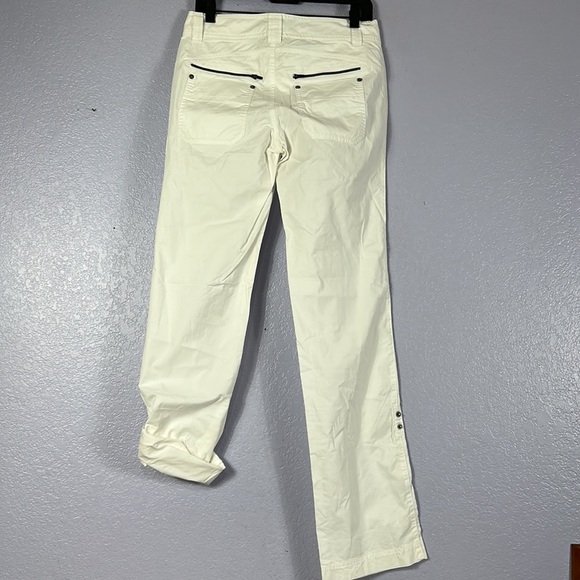 Athleta lightweight white straight or rolled crop pants size 4T - Picture 4 of 10